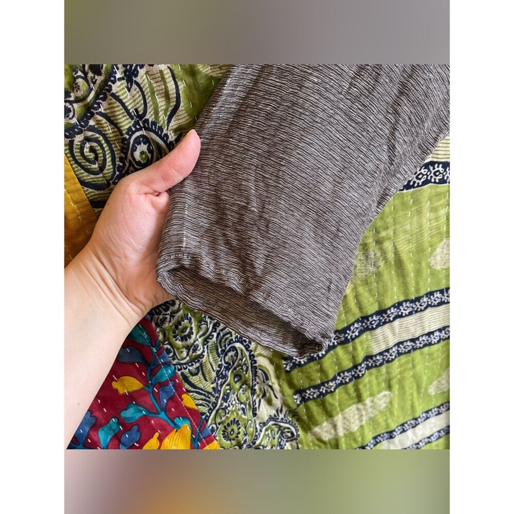 Eileen Fisher Yarn-Dyed Silk/ Linen Handkerchief Farmhouse Shirt Dress Size 1X - Picture 8 of 15